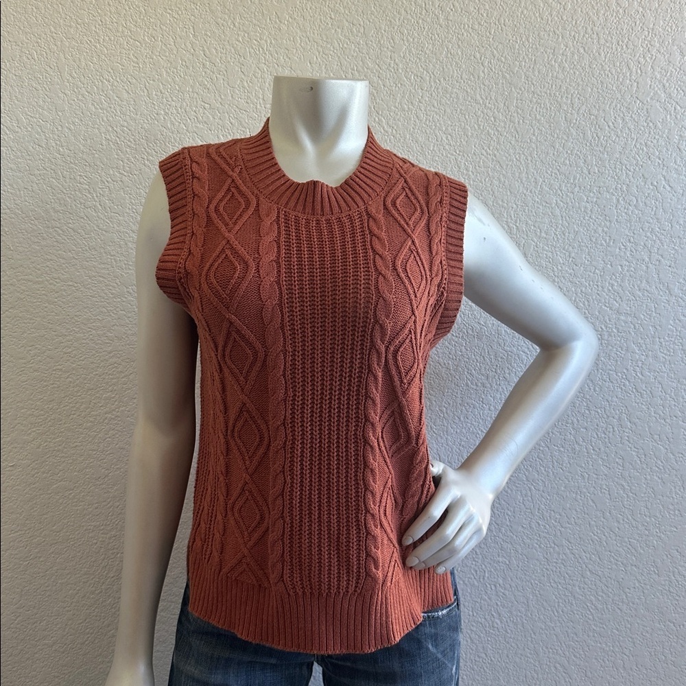 Joie Cotton Blend Cable Knit Sweater Vest